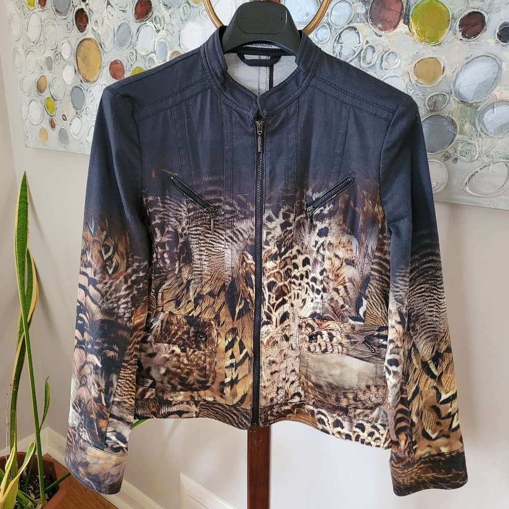 Steilmann Black and Brown Animal Print Jacket